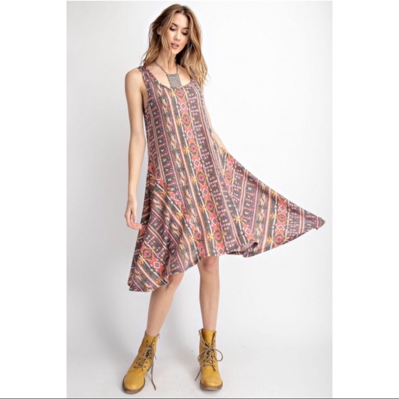 Tribal Print Sharkbite Dress #12 - Picture 4 of 5